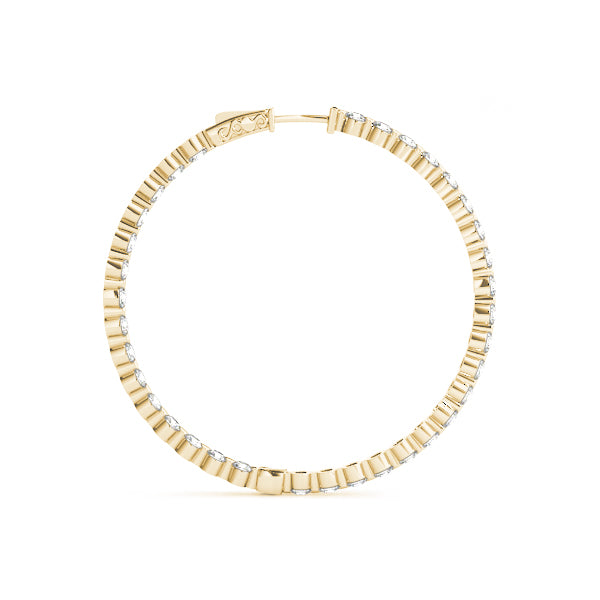 Round - 1 Prong Round Hoop Earring in 14K Gold (1.14 ct. tw)