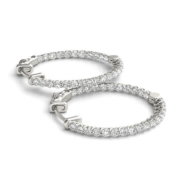 Lucida Round Diamond Hoop Earrings