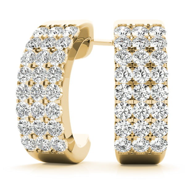 Diamond - C-Shape Hoop Earring in 14K Gold (0.96 ct. tw)