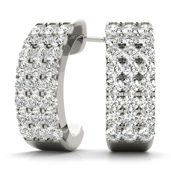 Diamond - C-Shape Hoop Earring in 14K Gold (0.96 ct. tw)