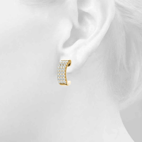 Diamond - C-Shape Hoop Earring in 14K Gold (0.96 ct. tw)