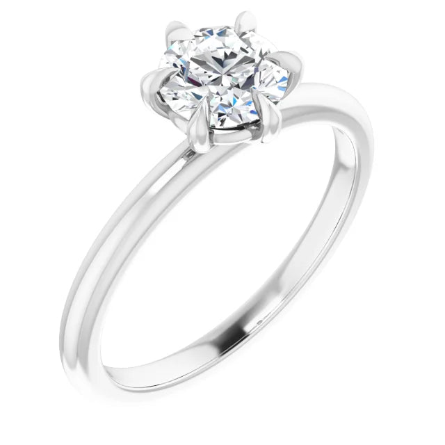14K Gold Round Lab-Grown Diamond 0.71CTW VS1/D Engagement Ring