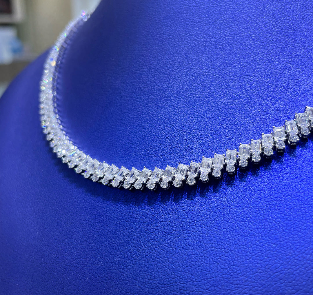 14K Gold 11.99ctw Lab Grown Heart Cut Diamond Necklace