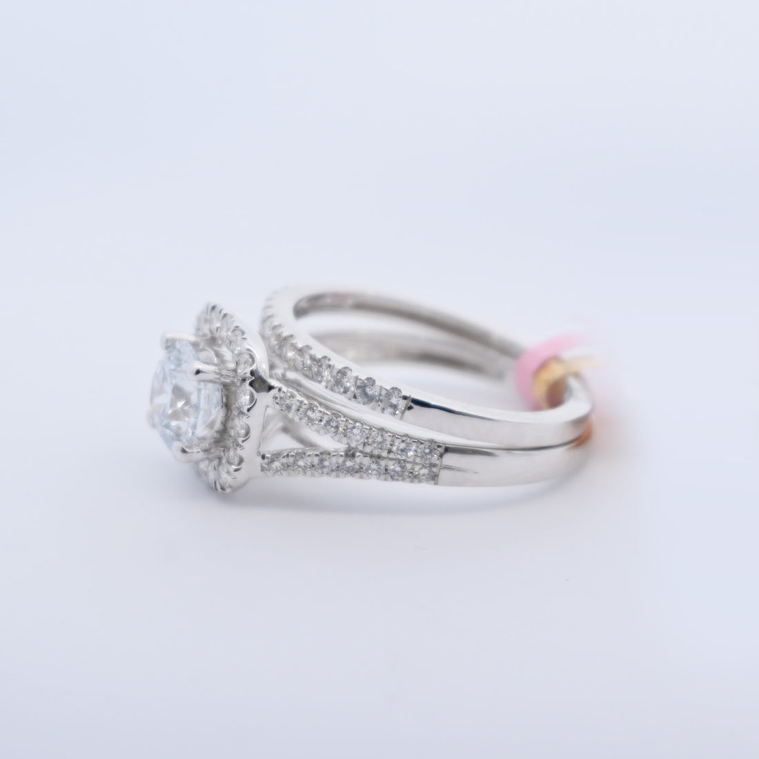 10K Gold 1.75 CT Lab Grown Round Cut Diamond Engagement Bridal Set