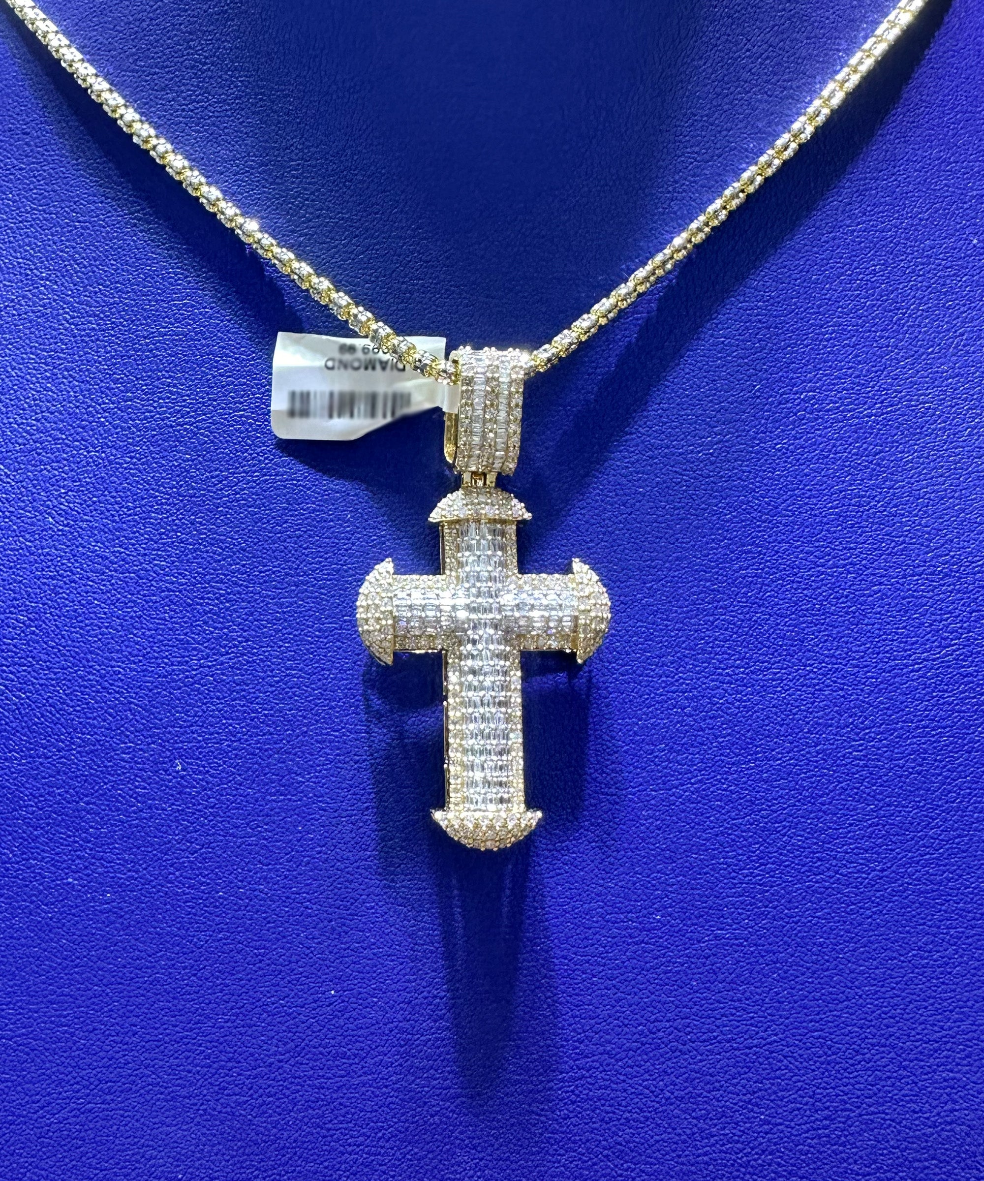 2.25ctw Natural Diamond Cross Pendant in 10K Gold