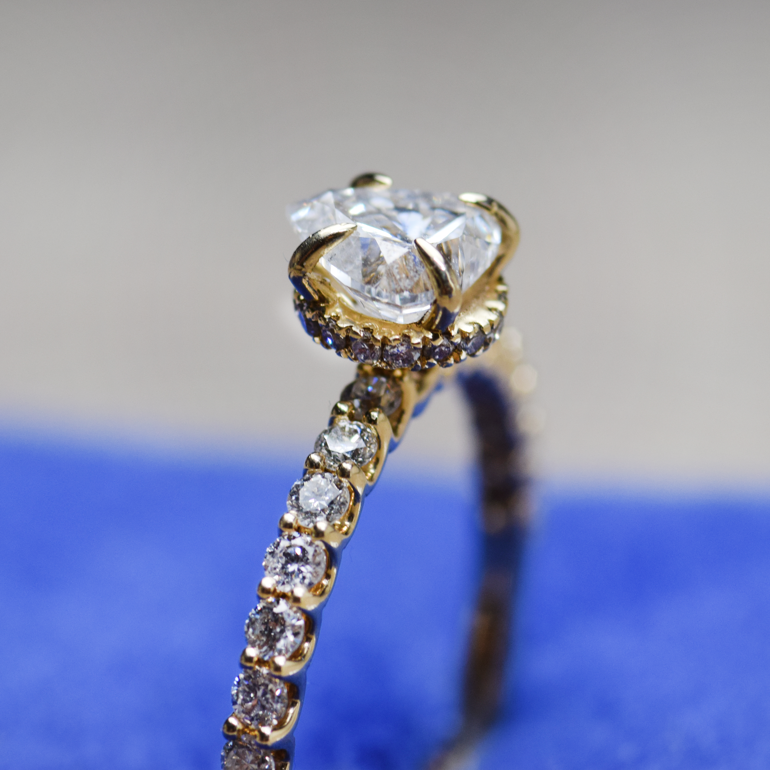 14K Gold 1.42 CT Lab Grown Heart Cut Classic Lab Diamond Engagement Ring