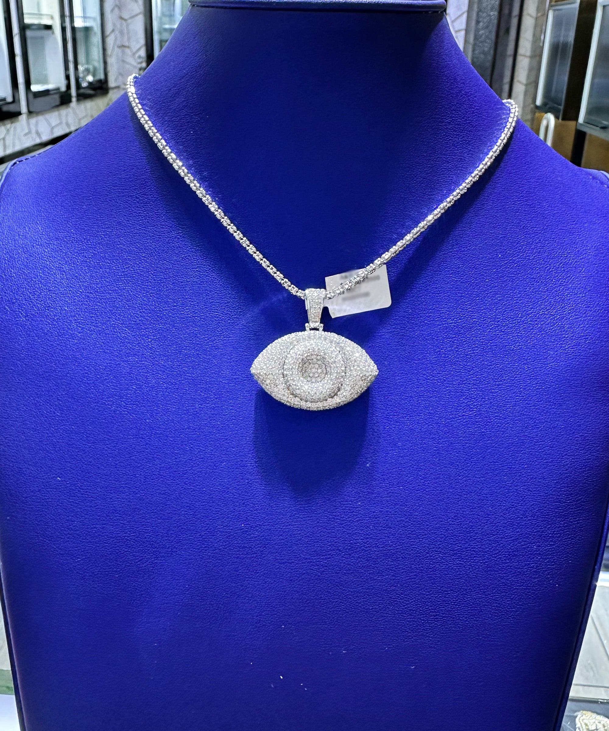 5.00ctw Natural Diamond Evil Eye Pendant in 14K Gold