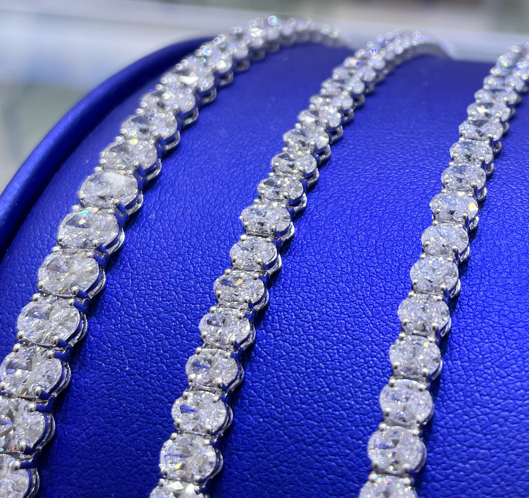 14K Gold Oval Cut 9ct - 11ct - 18ct Lab Grown Diamond Bracelet