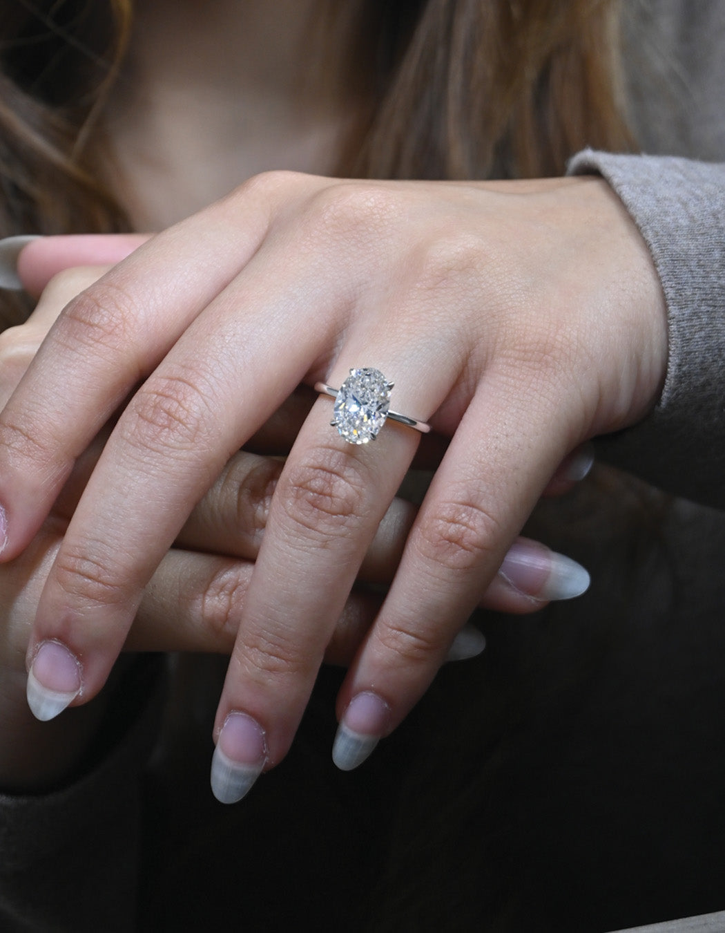 14K Gold 4.08CT Oval Cut Diamond Engagement Ring