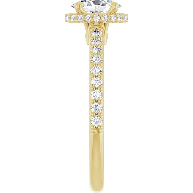 14K Gold Oval Lab-Grown 0.55 Diamond Engagement Ring