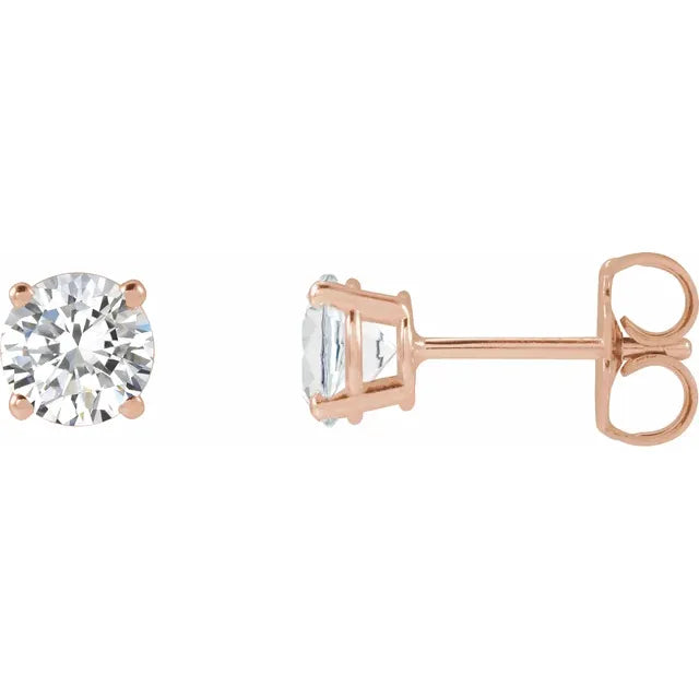 14K Gold 1 CTW 4 Prong Lab-Grown Diamond Stud Earrings