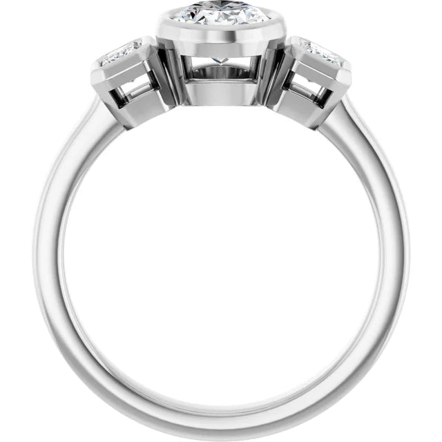 14K Gold Oval Lab-Grown 0.90ctw Diamond Engagement Ring