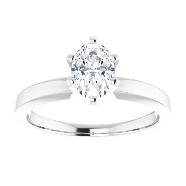 14K Gold Oval Lab-Grown 0.52ctw Diamond Engagement Ring