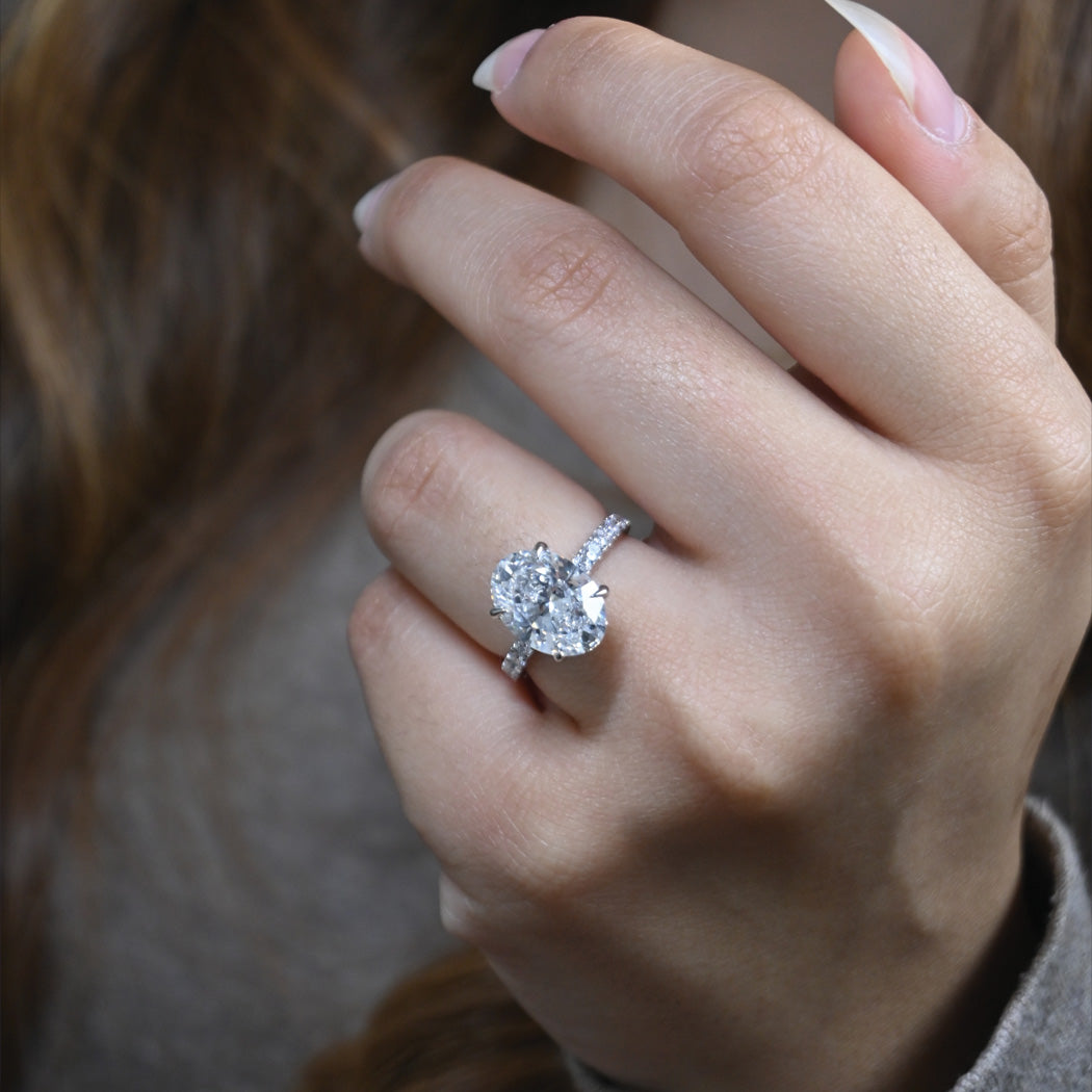 14K Gold 4.08CT Oval Diamond Engagement Ring