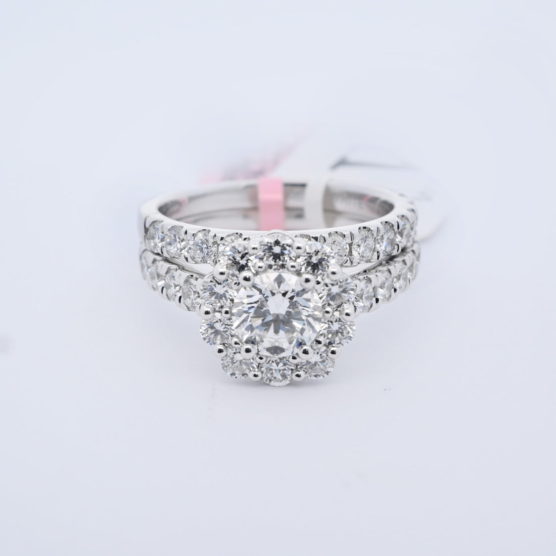 14K Gold 3.00 CT Halo Diamond Engagement Bridal Set