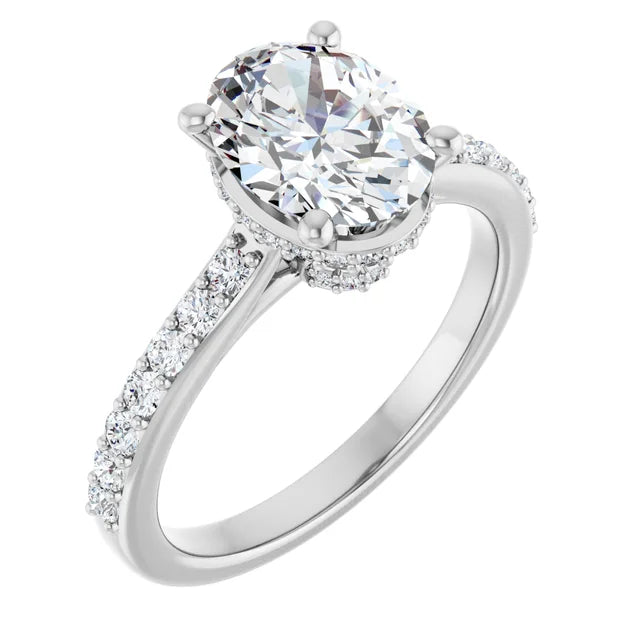 14K Gold Oval Lab-Grown 1.80ctw Diamond Engagement Ring