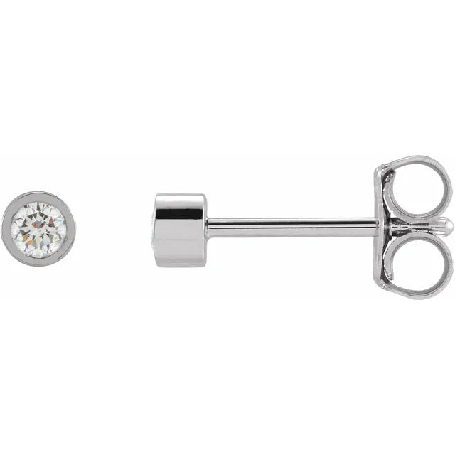 14K Gold 1/10 CTW Lab-Grown Diamond Micro Bezel-Set Earrings