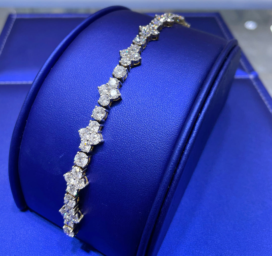 14K Gold 16.87ctw Round Cut Lab Grown Diamond Bracelet