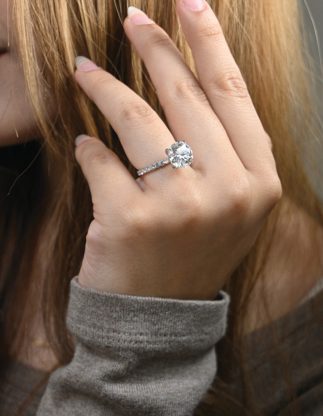 14K Gold 4.50CT Round Cut Diamond Engagement Ring