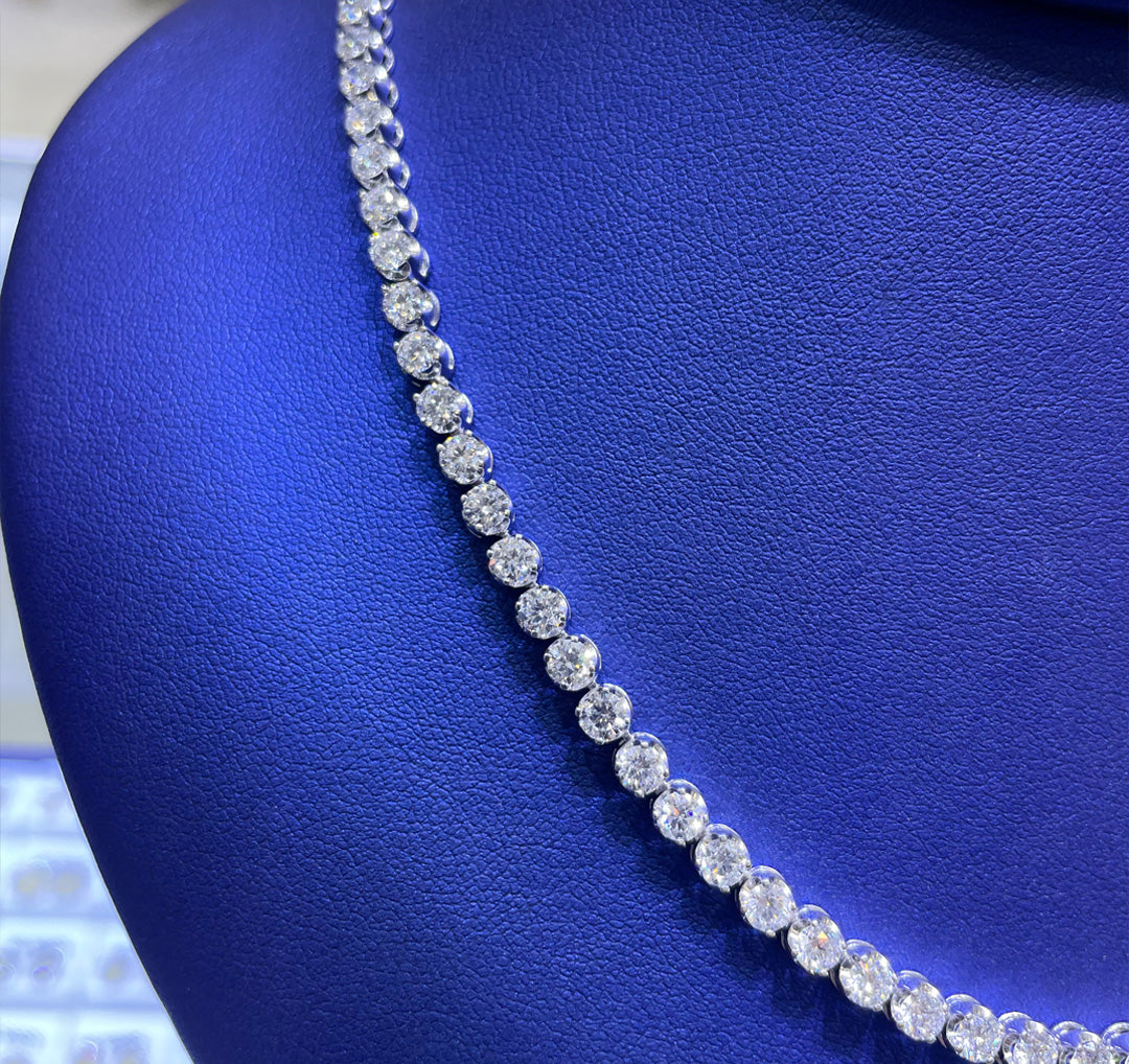 14K Gold 14.75ctw Lab Grown Round Cut Diamond Necklace