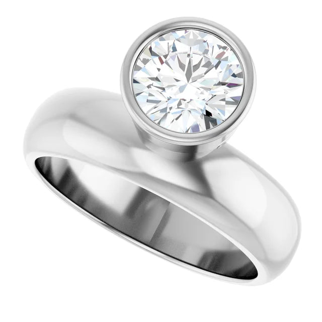 Classic Bezel: 14K Gold Lab-Grown Diamond 1.09 CTW Engagement Ring