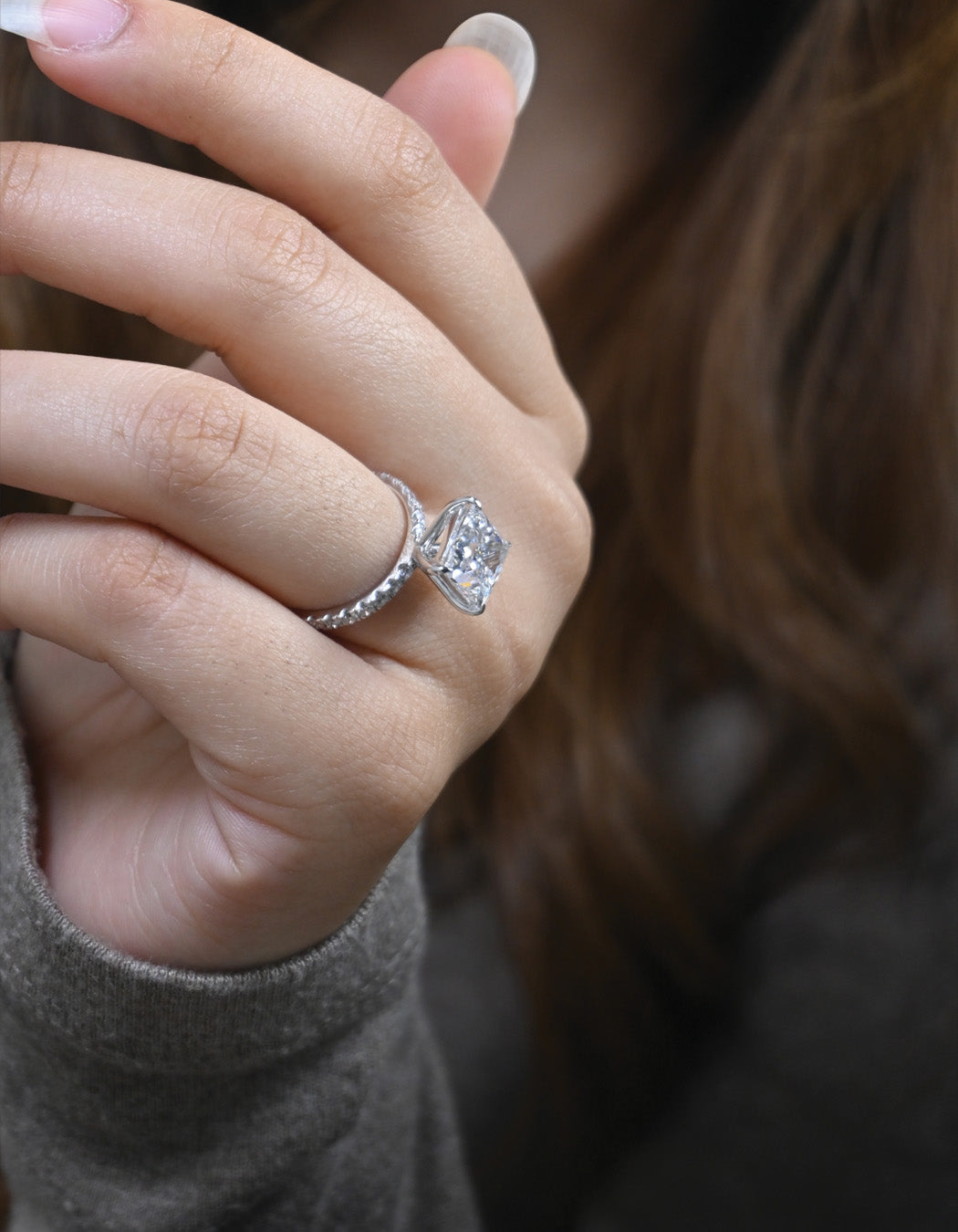 14K Gold Lab-Grown Diamond Princess [4.50ctw] Engagement Ring