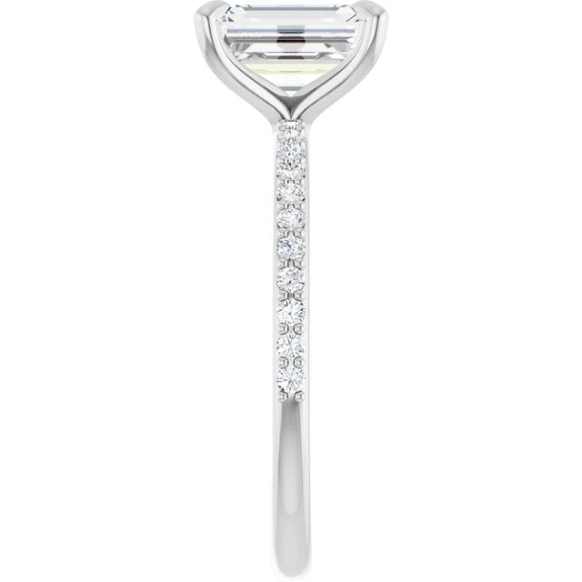 14K Gold Emerald Cut [1.62ctw] Lab-Grown Diamond [D - VVS2] Engagement Ring