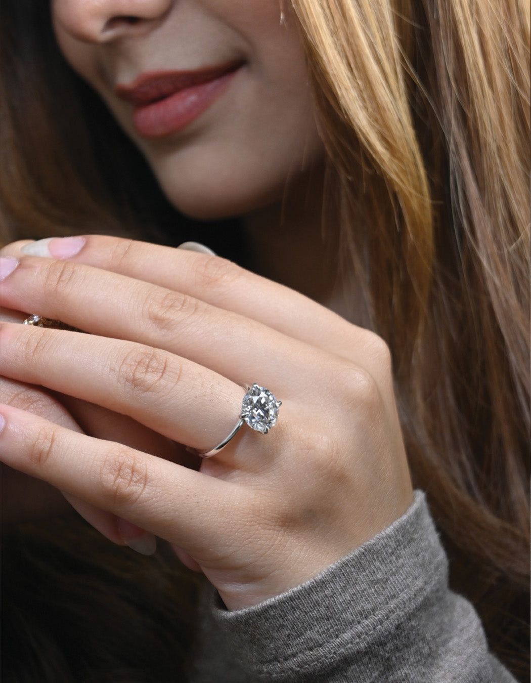 14K Gold 4.07CT Round Cut Diamond Engagement Ring