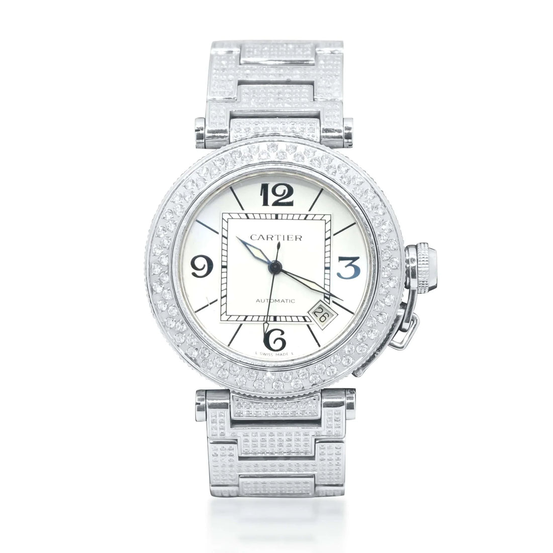 Cartier Pasha 40mm Iced Out 8CT Diamonds
