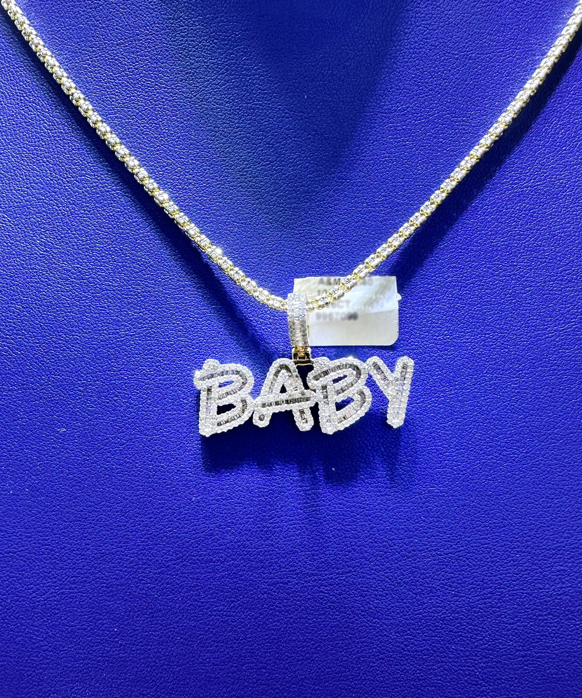 1.56ctw Natural Diamond Baby Letter Pendant in 10K Gold