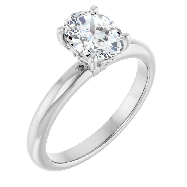 14K Gold Oval Lab-Grown 1.03ctw Diamond Engagement Ring