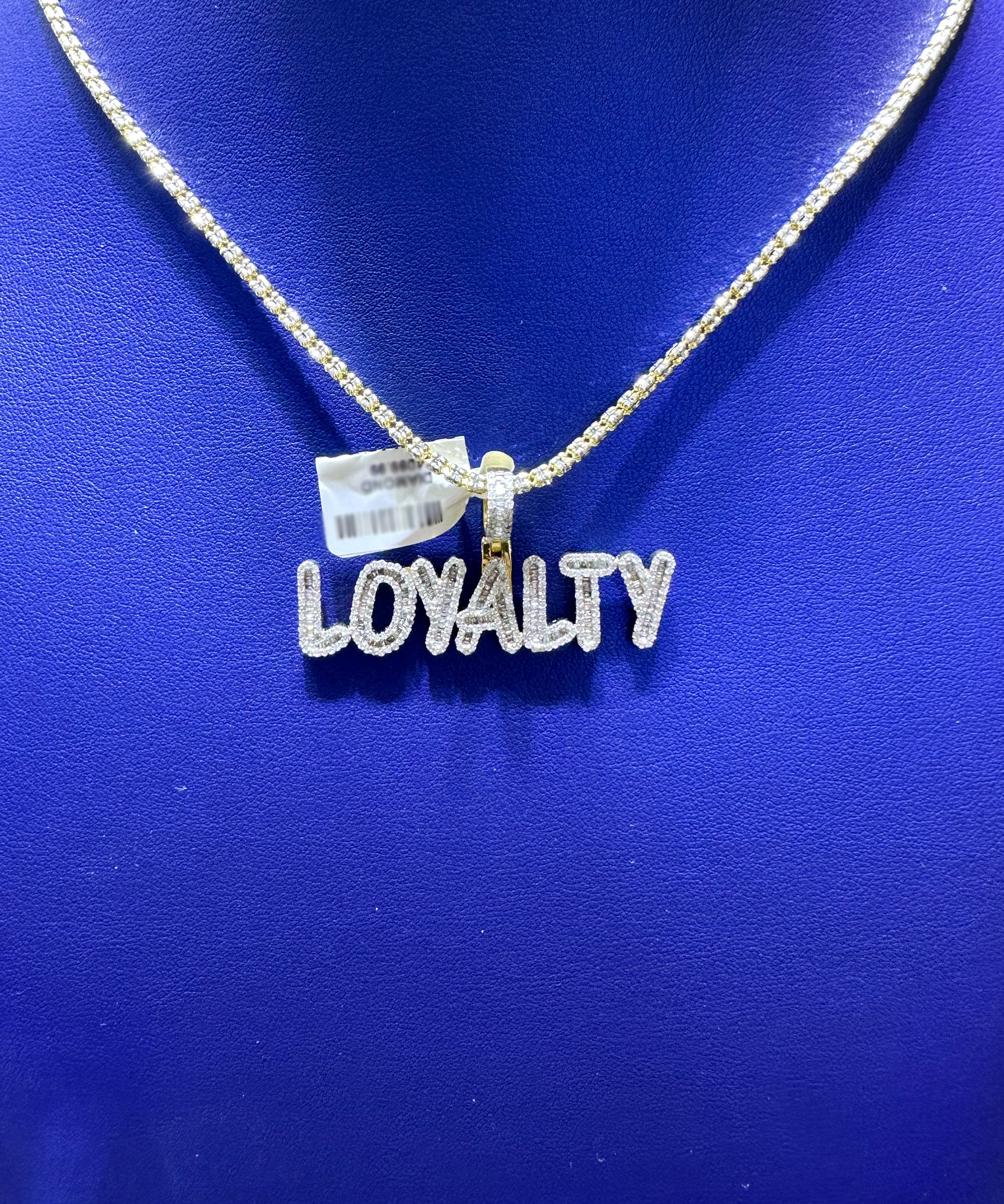 1.80ctw Natural Diamond Loyalty Letter Pendant in 10K Gold