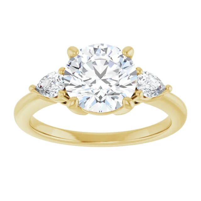 The Thea Three Stone: 14K Gold Lab-Grown Diamond 1.84 CTW Engagement Ring