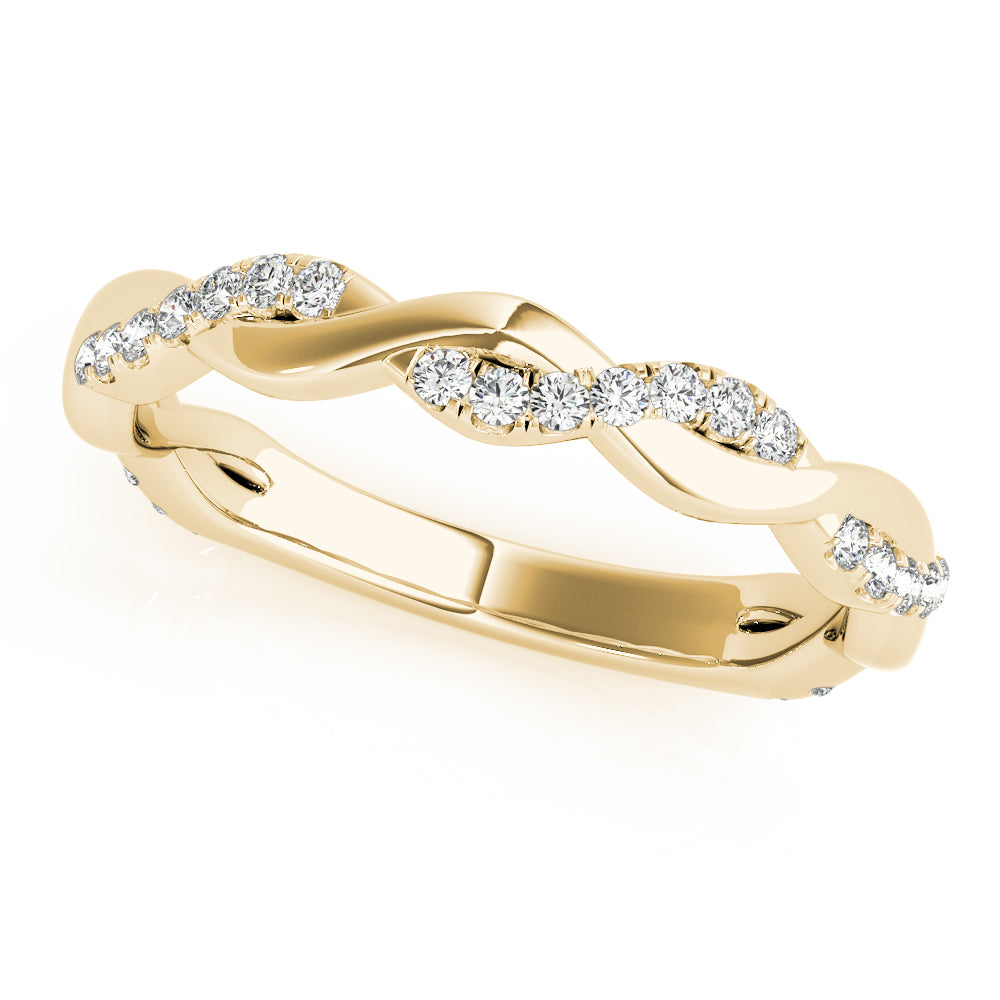 14K Twisted Straight Braided Wedding Ring