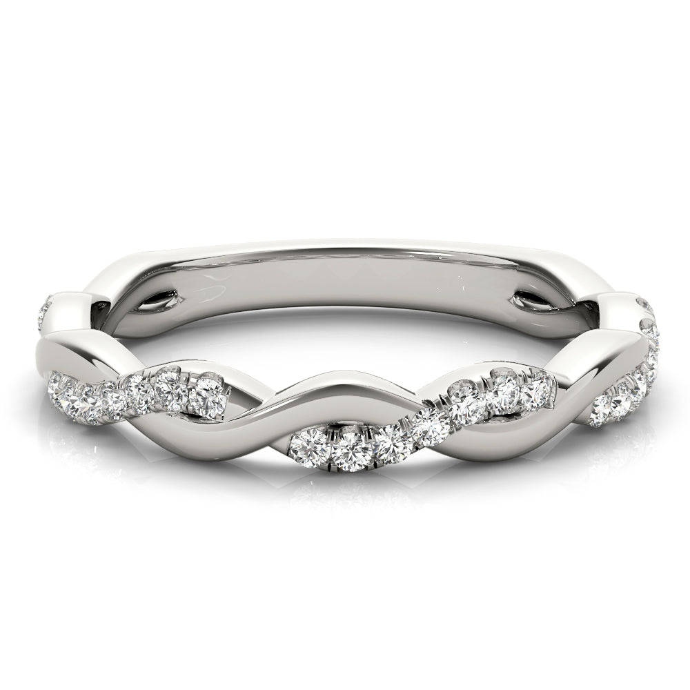 14K Twisted Straight Braided Wedding Ring