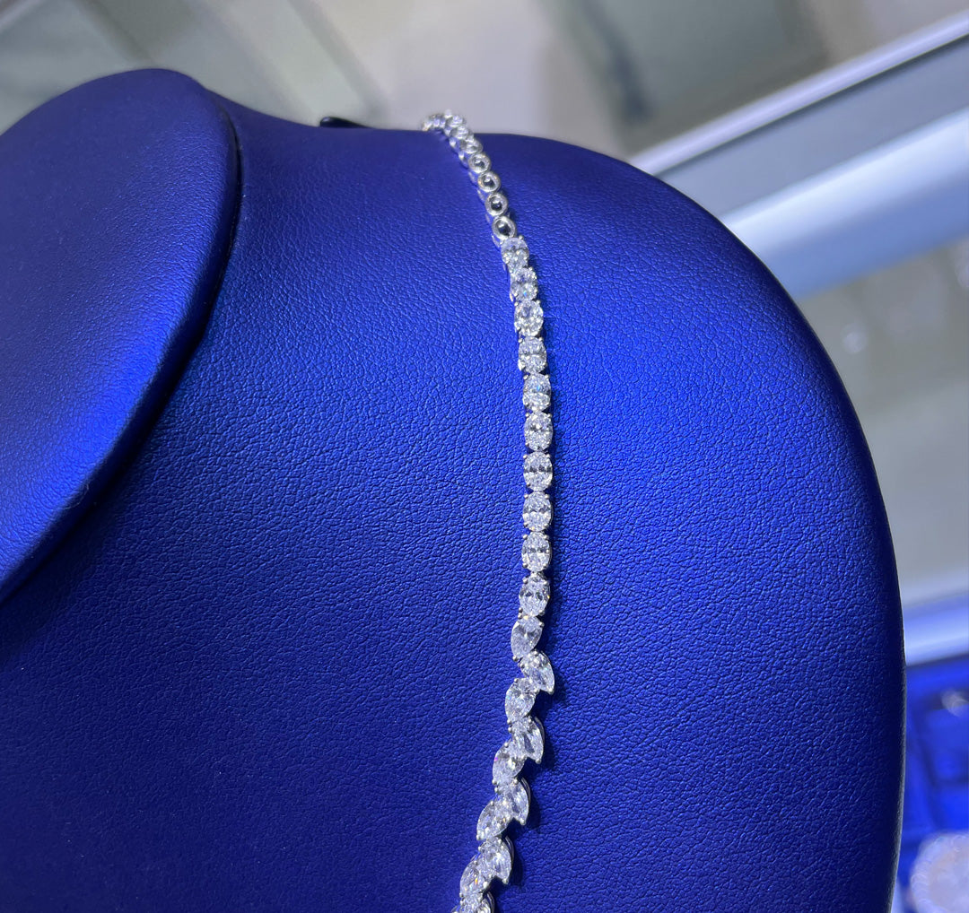 14K Gold 9.22ctw Lab Grown Pear Cut Diamond Necklace