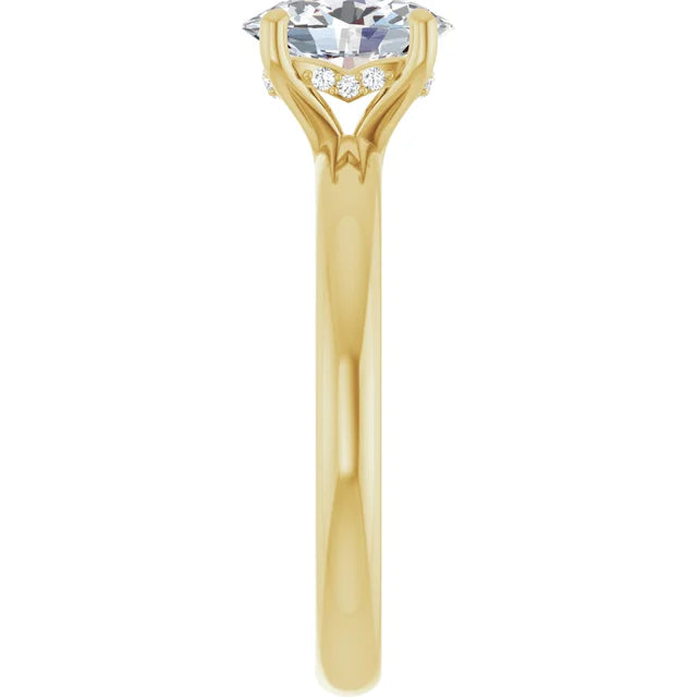 14K Gold Oval Lab-Grown 1.03ctw Diamond Engagement Ring