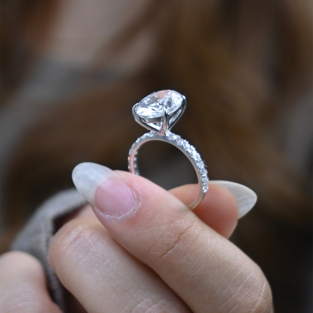 14K Gold 4.08CT Oval Diamond Engagement Ring