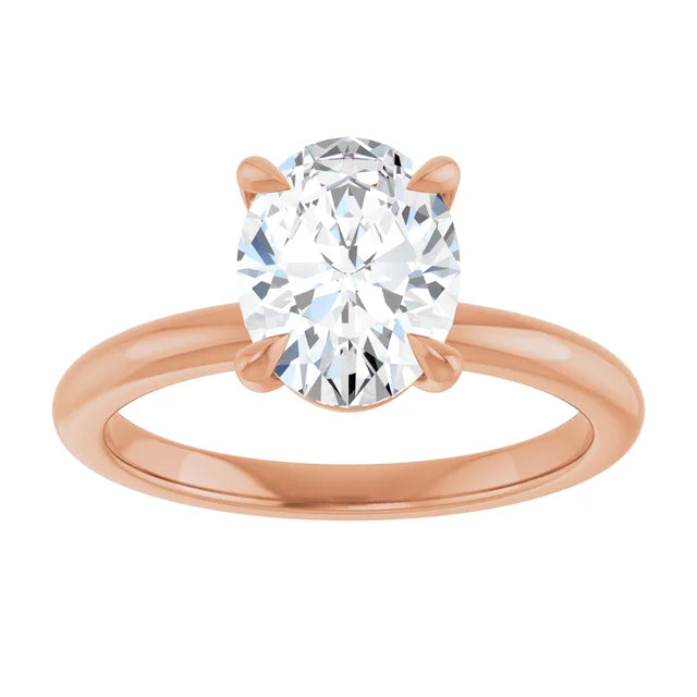 14K Gold Oval Lab-Grown 1.54 Diamond Engagement Ring