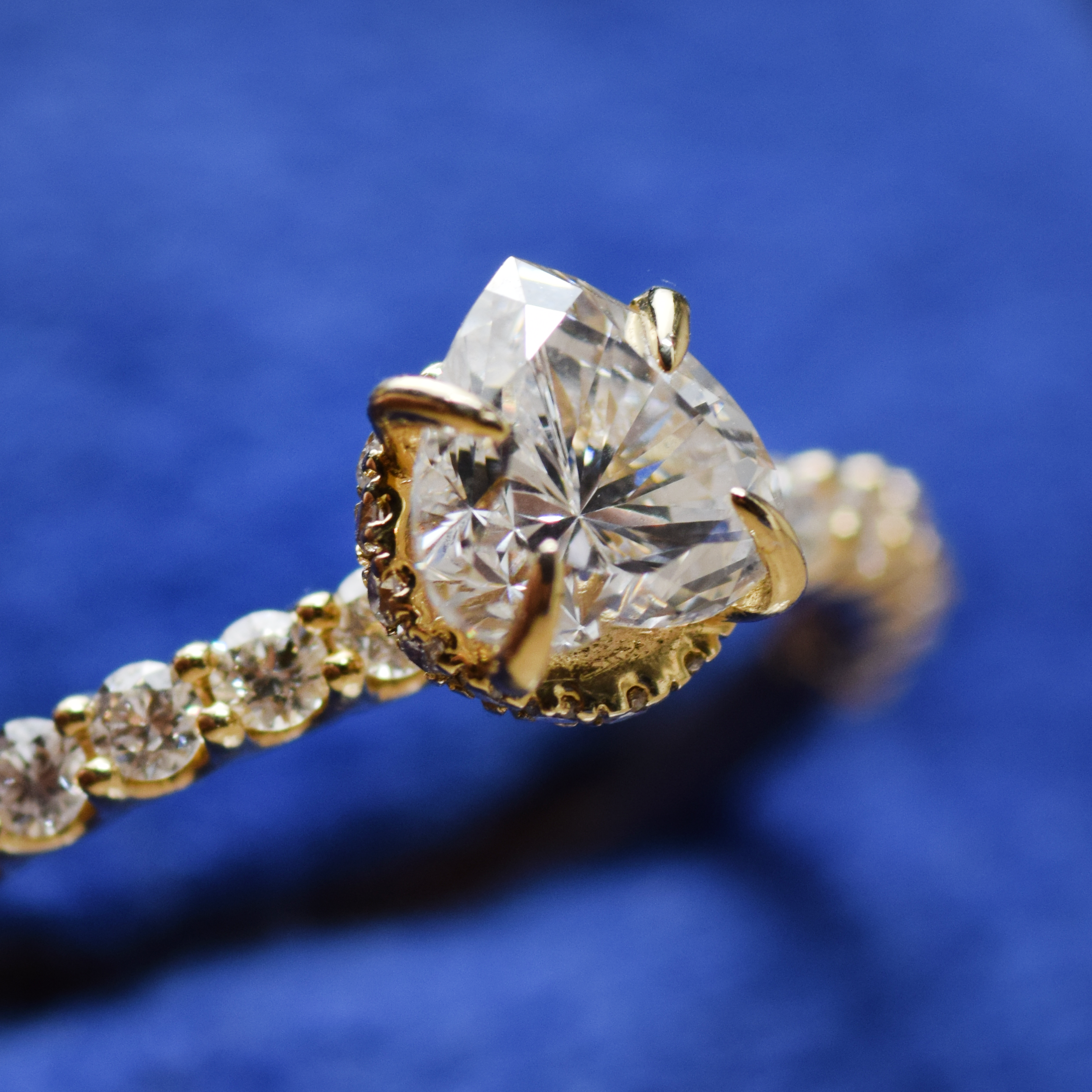 14K Gold 1.42 CT Lab Grown Heart Cut Classic Lab Diamond Engagement Ring