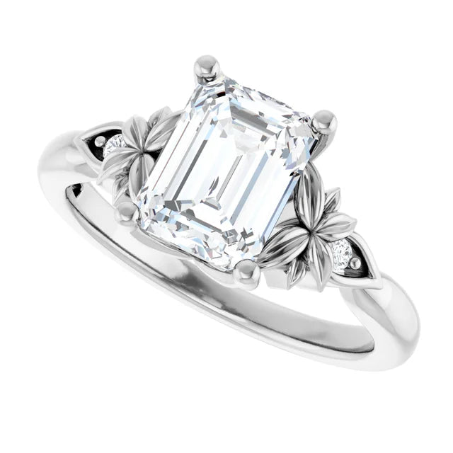 14K Gold Emerald Cut [2.05ctw] Lab-Grown Diamond [D - VVS2] Engagement Ring