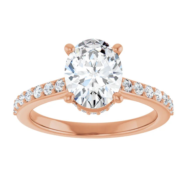 14K Gold Oval Lab-Grown 1.80ctw Diamond Engagement Ring