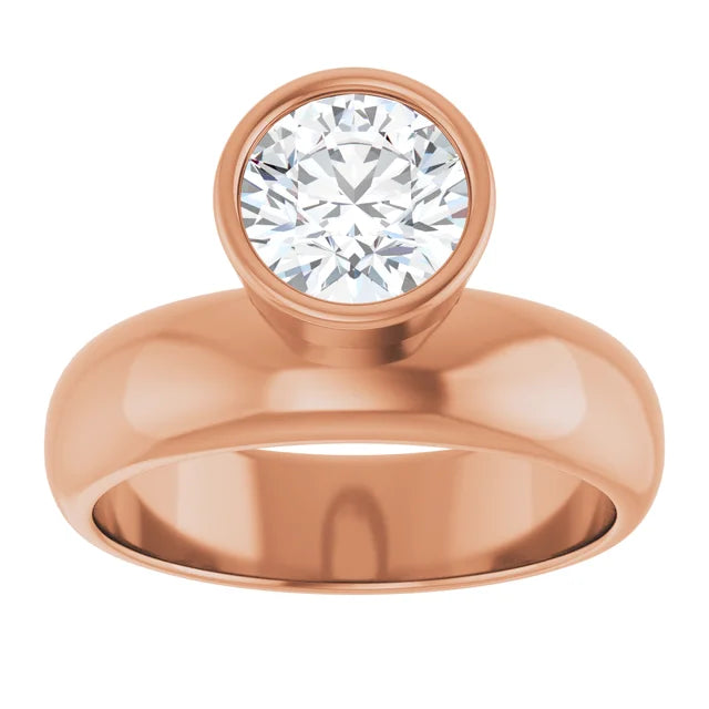 Classic Bezel: 14K Gold Lab-Grown Diamond 1.09 CTW Engagement Ring