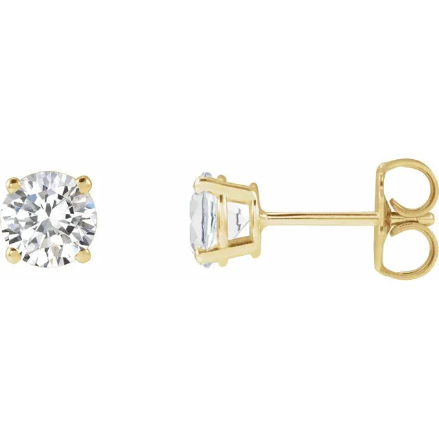 14K Gold 1 CTW 4 Prong Lab-Grown Diamond Stud Earrings