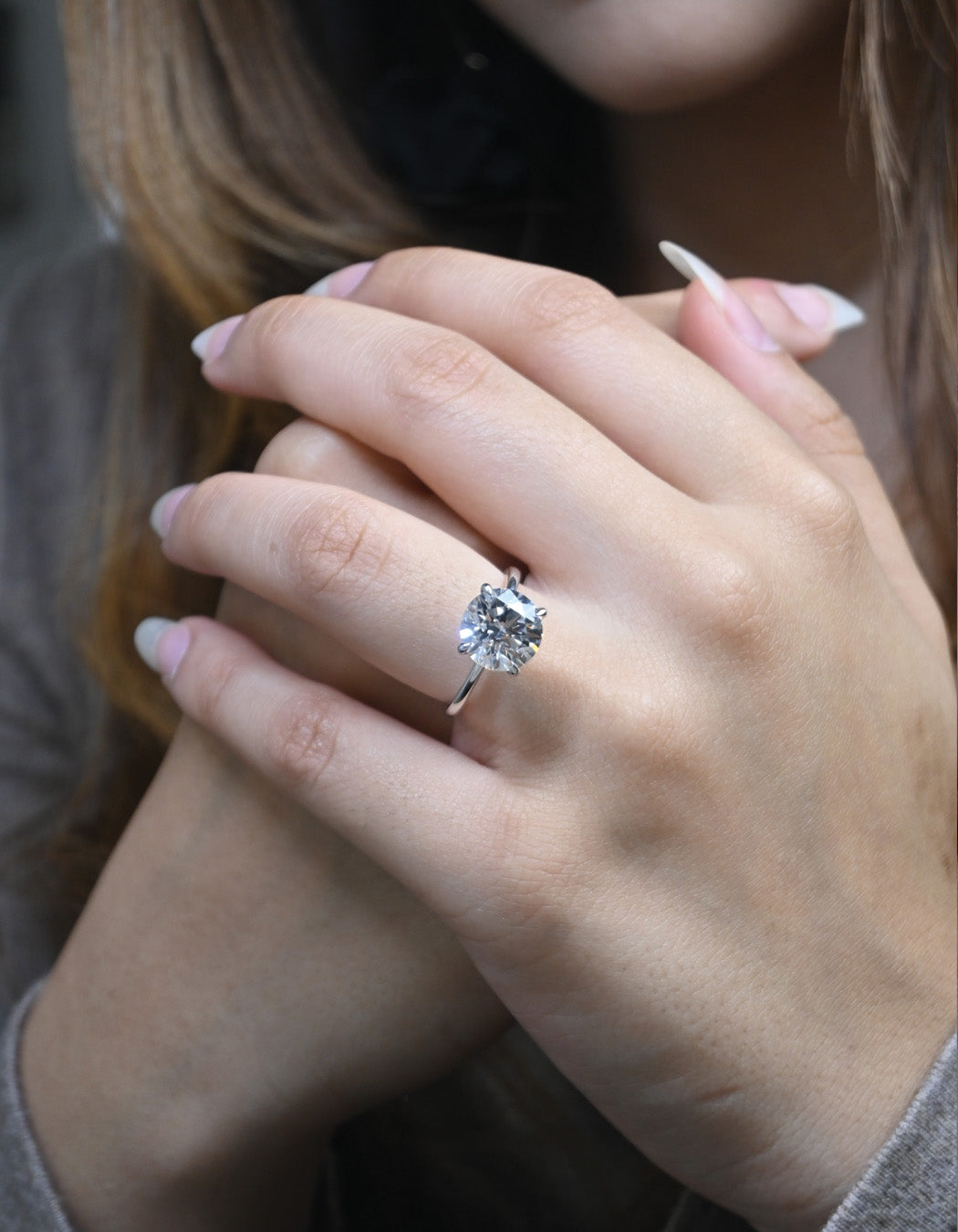 14K Gold 4.07CT Round Cut Diamond Engagement Ring