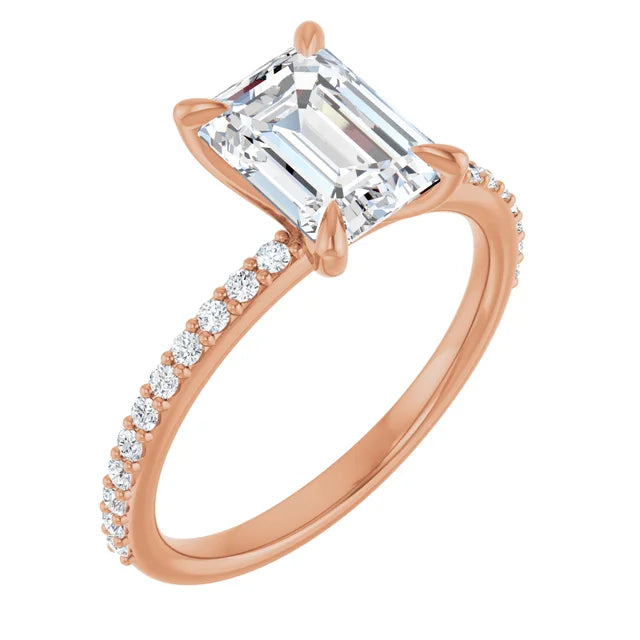 14K Gold Emerald Cut [1.62ctw] Lab-Grown Diamond [D - VVS2] Engagement Ring (Copy)