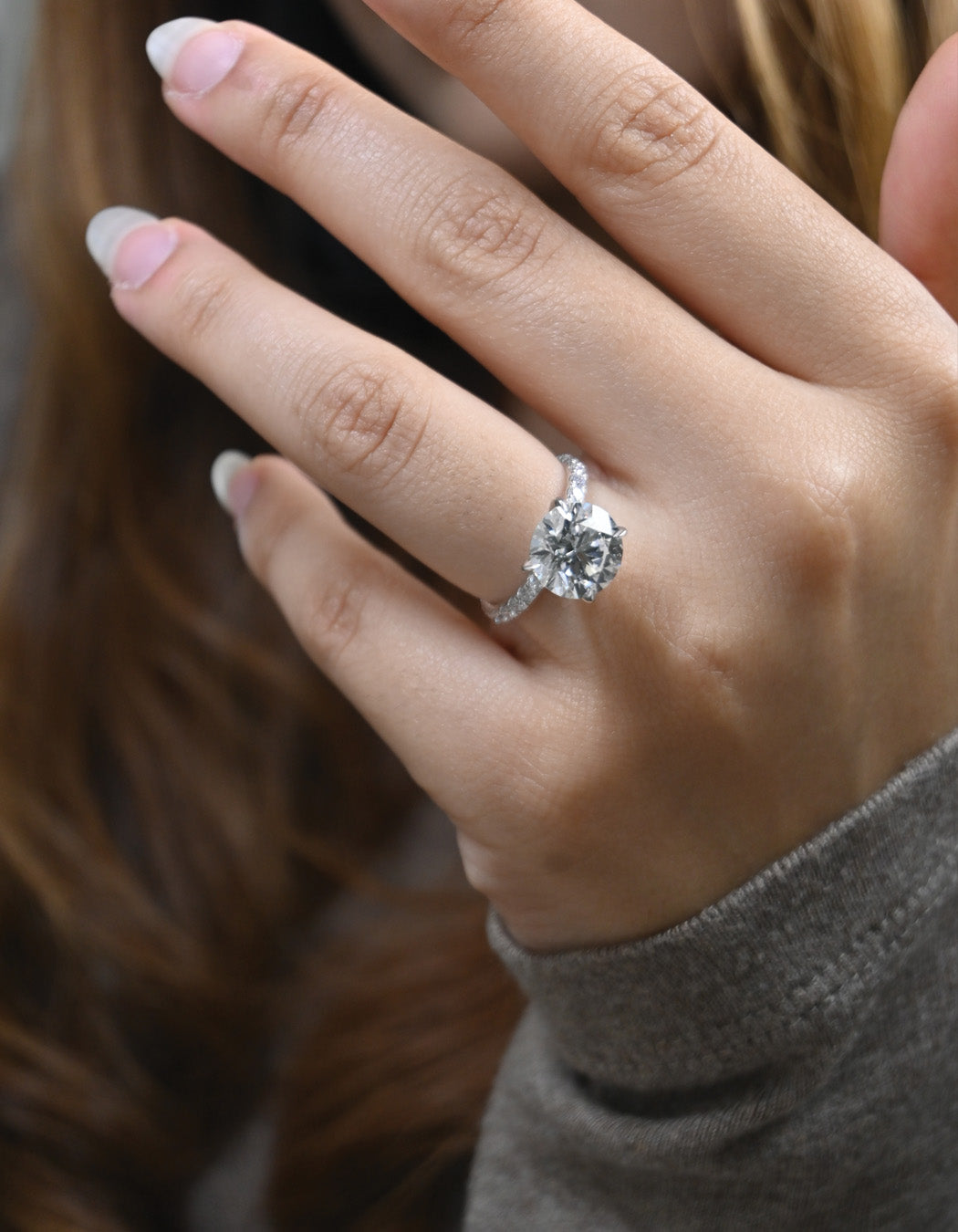 14K Gold 4.50CT Round Cut Diamond Engagement Ring