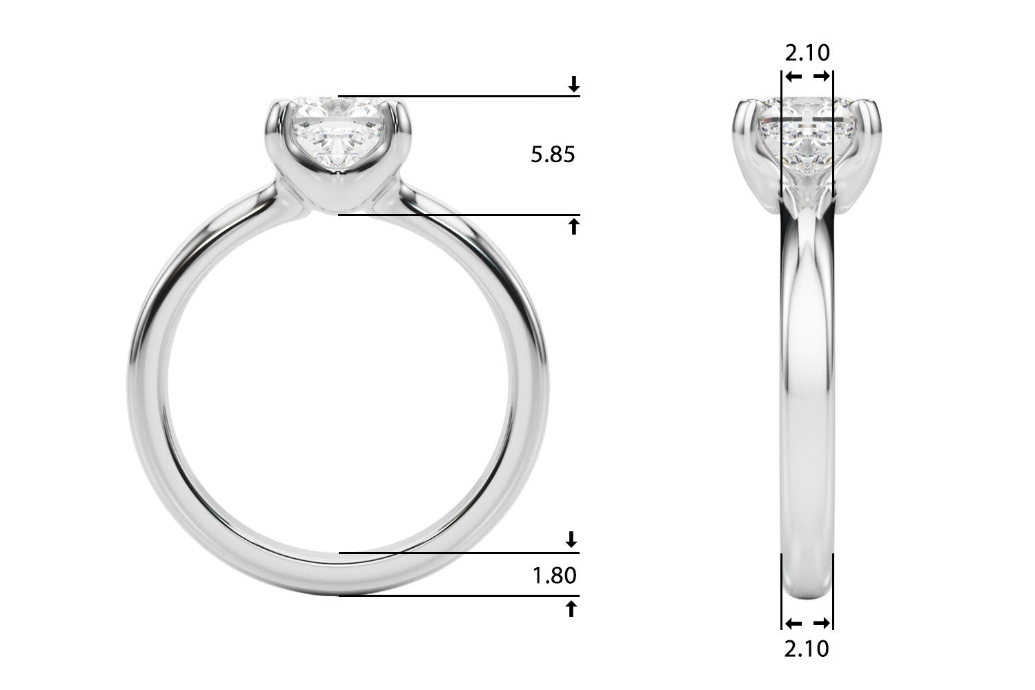 14K Gold Lab-Grown Diamond Cushion [1.01ctw] Engagement Ring