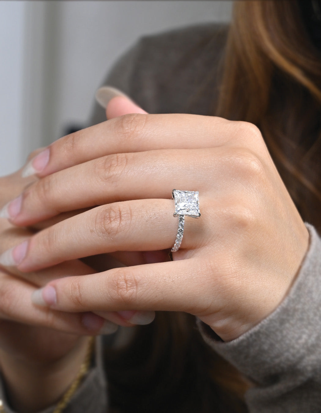 14K Gold Lab-Grown Diamond Princess [4.50ctw] Engagement Ring