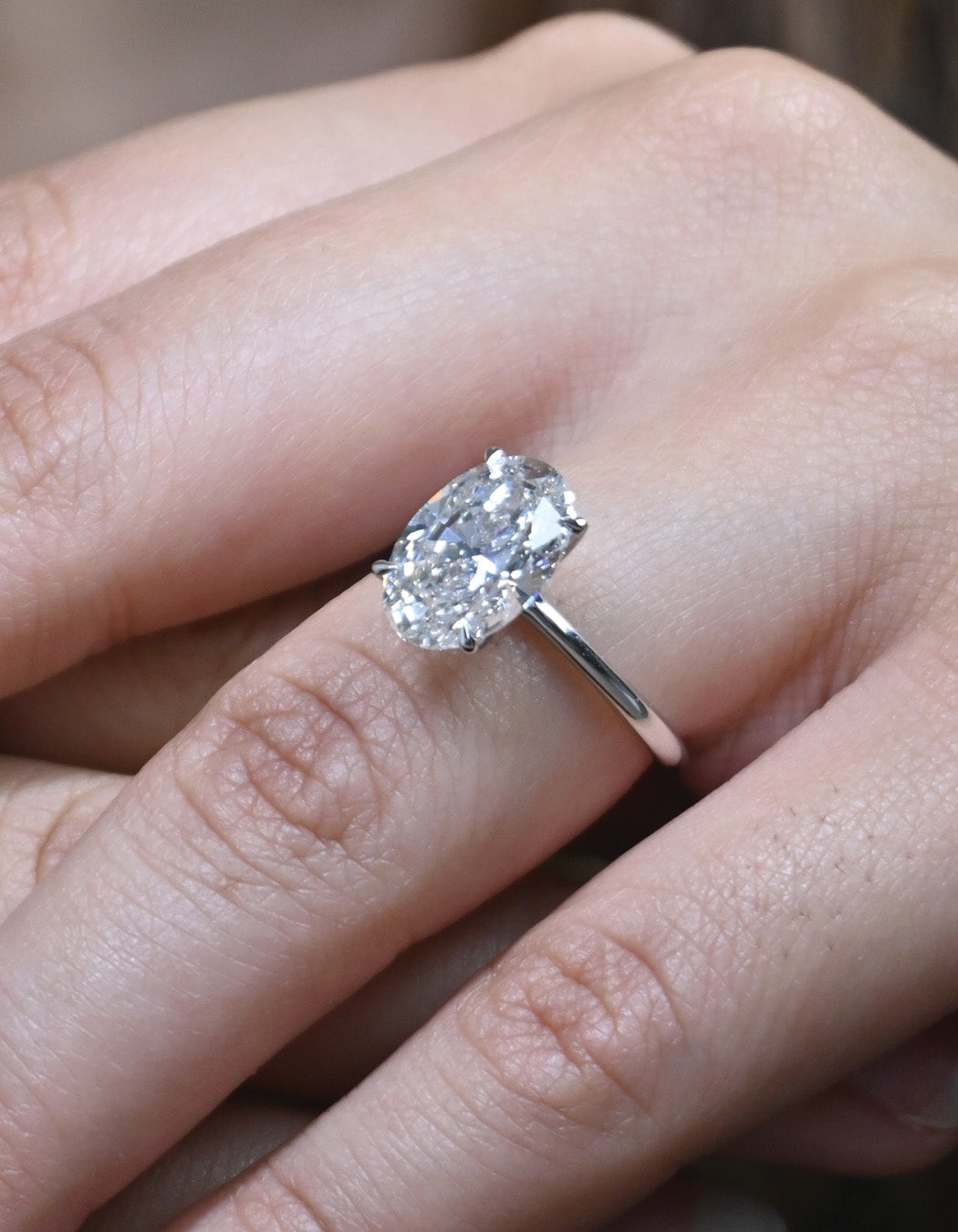 14K Gold 4.08CT Oval Cut Diamond Engagement Ring